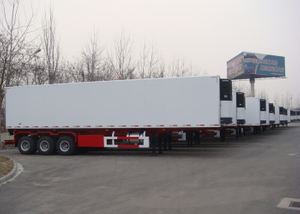 Semi-remorque réfrigérée à 3 essieux de 45 pieds avec unités de réfrigérateur de transporteur pour la congélation et les cargaisons fraîches, remorques de réfrigérateur