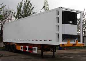 Remorque de camion sandwich réfrigéré GRP à 3 essieux de 45 pieds avec unités de réfrigérateur de transporteur pour la congélation et les cargaisons fraîches, remorques de réfrigérateur